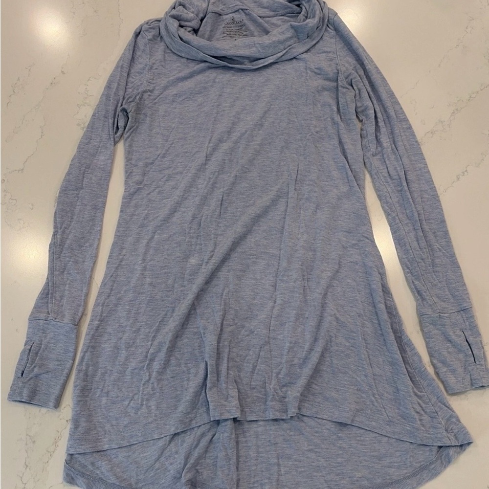 Cuddl Duds Light Blue Cowl Tunic Top women’s small